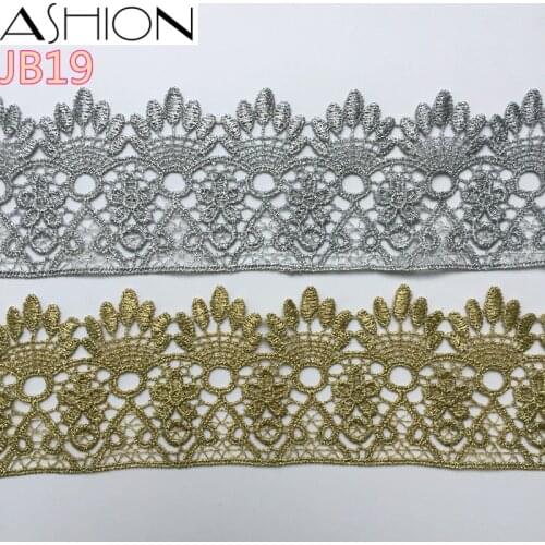 Fashion venise silver gold Crown gear water soluble embroidery hollow lace fabric lace necklace hair accessories lace trim JB19