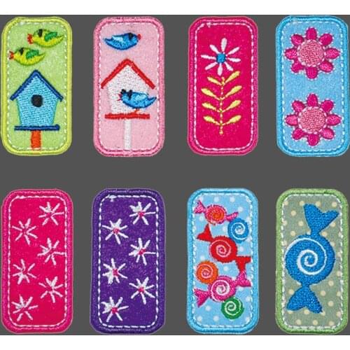 Cartoon Candy Birds House Patch for Baby Girl Dress Iron On Embroidery Sticker DIY Patchwork Craft Garments Appliques Badge