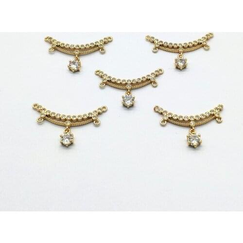 New arrival! 34x8mm 30pcs Copper/Cubic Zirconia/Crystal Connector for Hand Made Earrings DIY parts,Jewelry Findings & Components