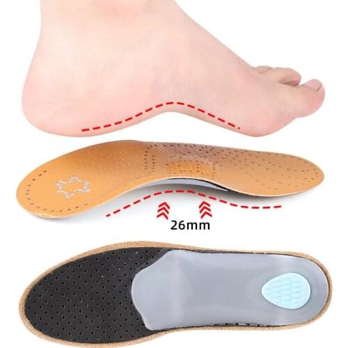 Orthopedic Foot Care Insole Leather Latex Antibacterial Active Carbon Orthotic Arch Support Instep Flat Foot Shoes Pad