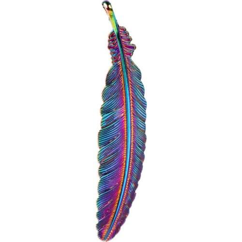 20pcs Vintage Rainbow Color Alloy Angel Feather Pendant Bohemian ethnic Leaf Pendant Charms for Necklace DIY Jewelry Accessories