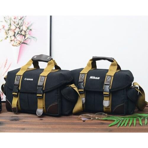 Roadfisher PU Leather Small Waterproof Camera Travel Shoulder Bag Carry Padded Insert Case Fit Digital DSLR SLR Canon Nikon Sony