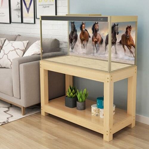 Galloping Horse Background Sticker Fish Tank Creative Paste Paper Aquarium Decoration Poster Decor Room Ornament YGT004