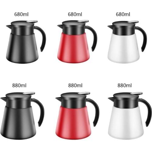 680/880ml Stainless Steel Double Wall Vacuum Flask Insulated Coffee Pot Thermos Milk Tea Water Jug Kettle
