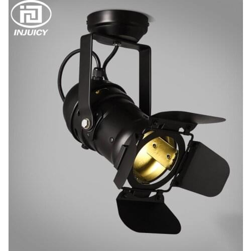 Retro American Style LOFT Industry Vintage LED E27 Track Spotlight Bedroom Aisle Cafe Ceiling Lamp Indoor Lighting With LED Bulb