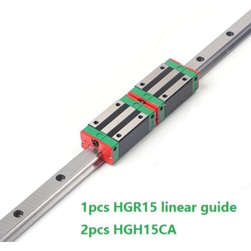 1pcs Linear Guide Rail HGR15-L 1000mm 1100mm 1200mm 1300mm 1400mm 1500mm +2pcs HGH15CA Or HGW15CA(HGW15CC) Blocks carriage CNC