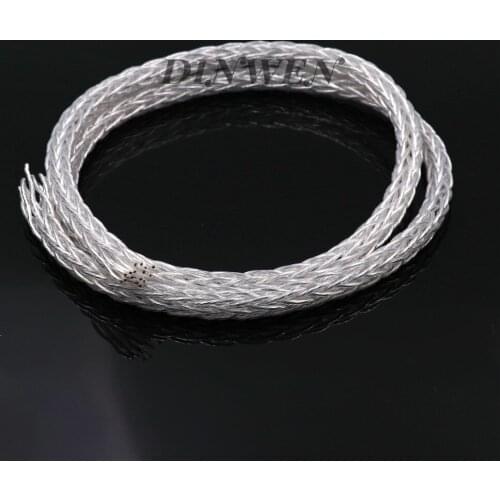 8AG High Purity PTFE OCC Wire Cable Power Cord For Hifi Audio Speaker Amplifier Signal Cable DIY Upgrade 16 Strands Braided 1M