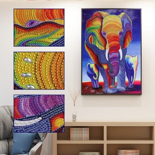 DIY Diamond Painting Mural Special Shaped Rhinestones Drills Painting Pendant Home Pendant Home Bedroom Elephant Wall Decoration