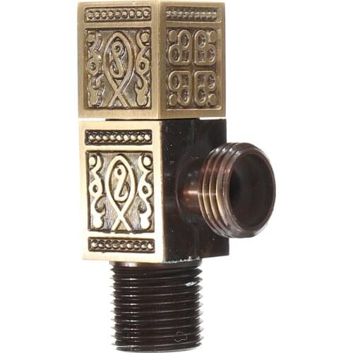 Antique Brass Triangle Valve Bathroom Accessory G1/2 Brass Angle Stop Valves Filling Valves Square Type