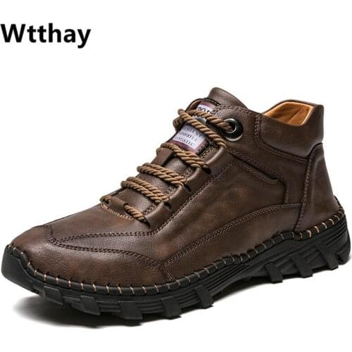 Brand Mens Boots Designer Handmade Mens Ankle Boots Outdoor 2021 New High Quality Short Vintage Motorcycle Work Boots Wtthay
