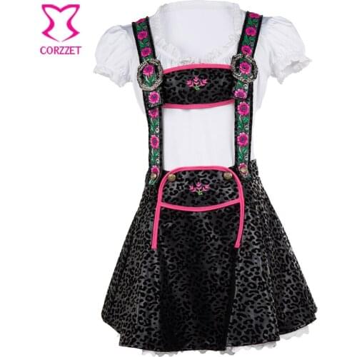 Corzzet Oktoberfest Beer Girl Costume Maid Wench Germany Bavaria Fancy Dress For Adult Women