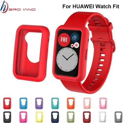 Colorful Soft Silicone Case Cover For Huawei Watch Fit Edge Frame Shell Protect Bumper For Huawei Watch Fit Silicone Watch Case