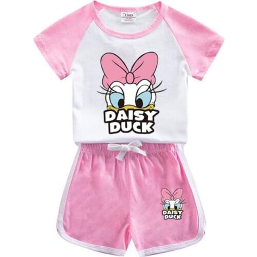 Disney childrens wear children suit the new summer 2021 brim baby girls recreational shorts two-piece temperament