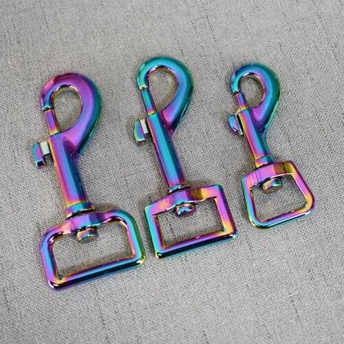 10 Pcs/Lot 15mm 20mm 25mm Colourful Metal Safety Strong ClipsDog Leash Carabiner Snap Hook DIY Key Chain Clasps Sewing