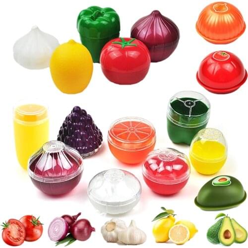 Creative Kitchen Refrigerator Vegetable Fruits Crisper Containers Onion Avocado Tomatoes Lemon Fresh Storage Box food container