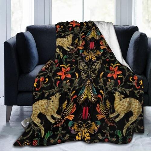 Soft Warm Flannel Blanket Fantasy Animals Cats Firebirds And Birds Travel Portable Winter Throw Thin Bed Sofa Blanket