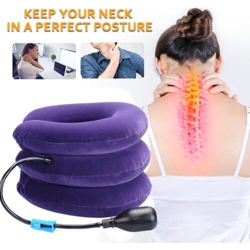 Inflatable Cervical Vertebra Traction Neck Stretcher Air Cervical Collar Neck Traction Support Massage Pillow Pain Stress Relief