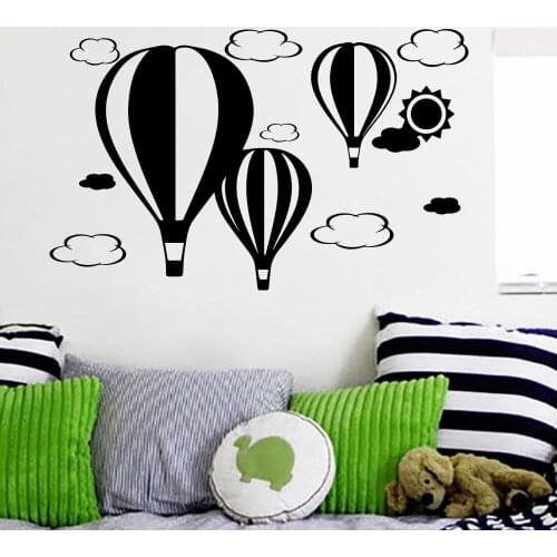 Wall Mural for Living Room Ballons Air Clouds Sun Decoration Vinyl Wall Stickers Poster for Bedroom LX334
