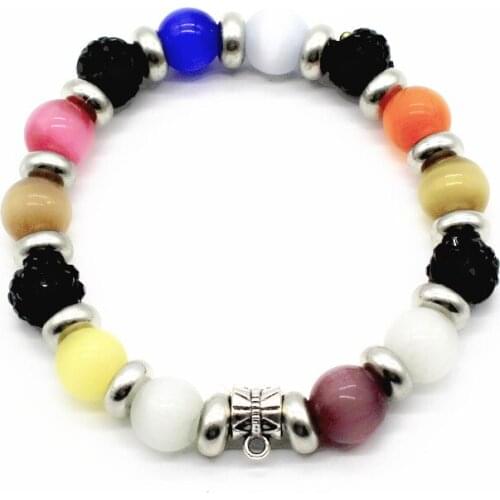 Newest 1pcs crystal bead adjustable Cuff Bead string Bracelet Lucky Bangle For Women Best Gifts Can hang accessories