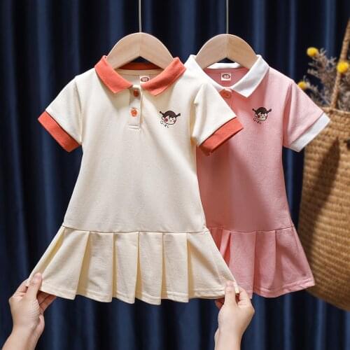 New Baby Girls Polo Dress Newborn Toddler Princess Dresses For Summer Costume Kids Cotton Sport Tennis Dress Childrens Clothing