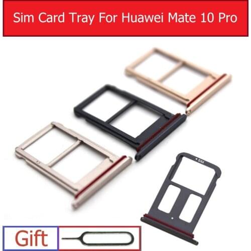 Single &Daul SIM Card Tray For Huawei Mate 10 pro BLA-L09 L29 Micro SD Memory Card With Waterproof Rubber Ring Replacement parts