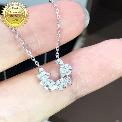 100% 18K white gold natural diamond necklace all use 0.63ct diamond and have certificate HM032