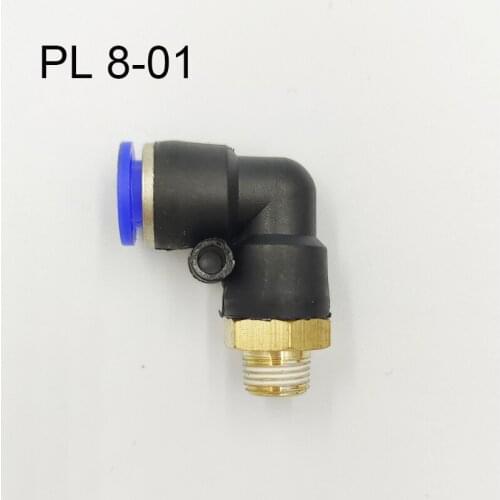 PL Elbow 100pcs Lot 8-01 8mm Air Connector Pneumatic Fitting Quick Fittings Male Thread Push In