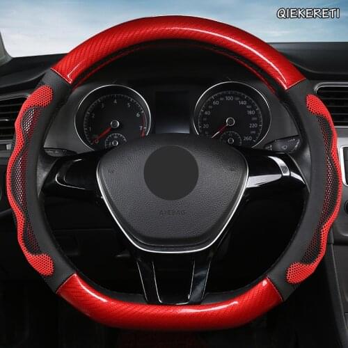 QIEKERETI Microfiber Leather Car Steering Wheel Cover For Mitsubishi ASX Outlander Lancer Pajero L200 Mirage Triton Attrage