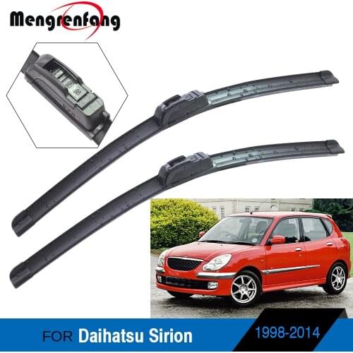 For Daihatsu Sirion Car Frameless Soft Rubber Wiper Blade Front Windscreen Wiper Blades J Hook Arms 1998-2014