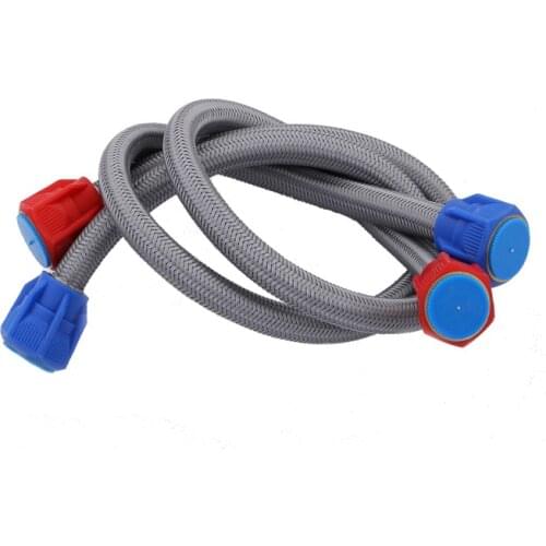 2pcs 1/2" Stainless Steel Plumbing Anti-explosion Flexible Braided Hose Water Pipe for Kitched Bathroom Faucet 50cm