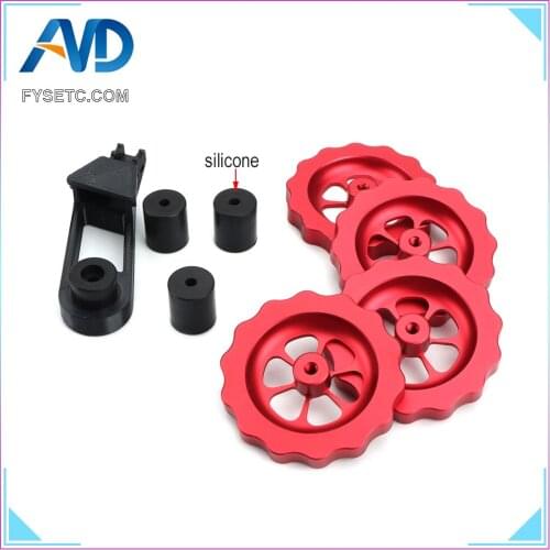 Silicone Solid Spacer And Bed Mount Strain Relief Bracket + Red Knob Leveler M4 Thread Twist Leveling For CR-10/CR10S Ender-3