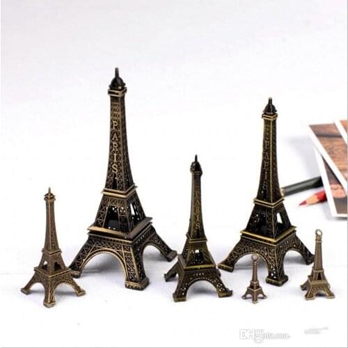 Wedding favors Eiffel Tower Metal Crafts Vintage Model Place Card Holder Miniatures Decor Antiques Bronze Tone Travel Souvenirs