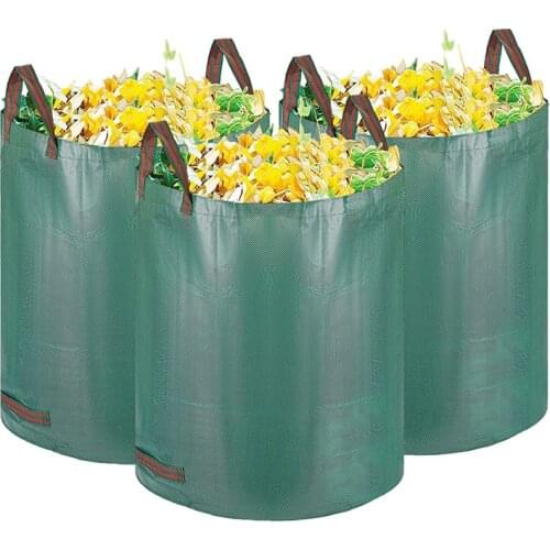 500L/300L Large Capacity Heavy Duty Garden Waste Bag Garden Rubble Waste Woven Rubbish Bags Yard Waste Bins Storage