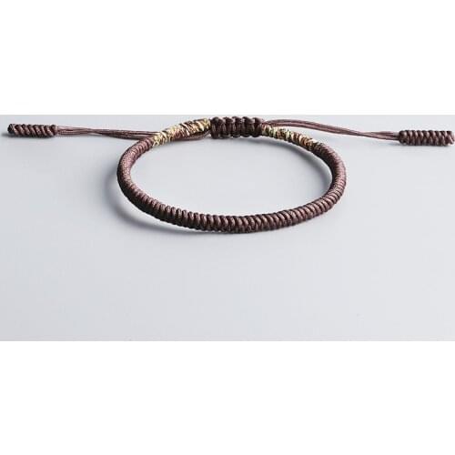 Tibetan Buddhist Handmade Lucky Rope Bracelet Men Tibetan Buddhist Knots Size Adjustable Bracelet For Women