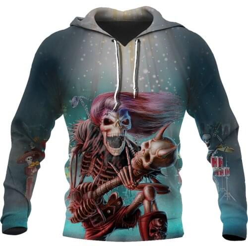 3D Printed Hoodie Music Is My Life And Skull Is My Love For Men/Women Sweatshirt Spring/Autumn Casual Pullover Zipper Unisex