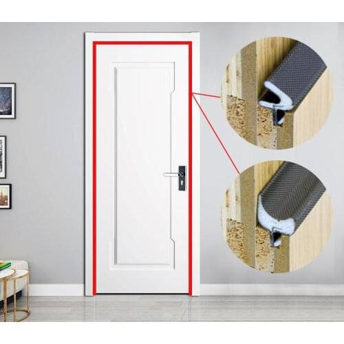 Freeshipping PU Foam Sound Proof Weather Draught Excluder Seal Door Window Gap Insulation V Type Strips for 8 Sizes to Choose