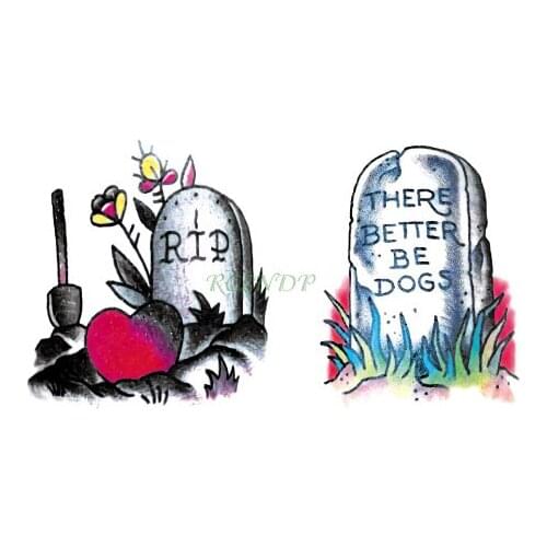 Waterproof Temporary Tattoo Sticker Halloween grave cemetery tatto stickers flash tatoo fake tattoos for men girl women