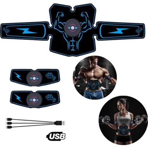USB Charging Electrostimulator ABS Stimulator EMS Abdominal Muscle Stimulator Belt Slimming Bandage Vibration Fitness Equipments