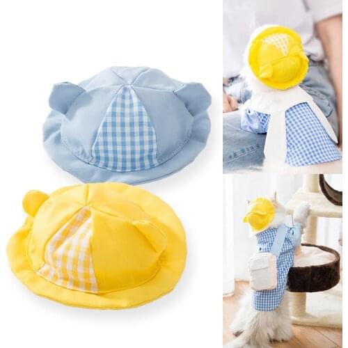 1PC Cartoon Dog Hat Yollow for Pet Hats Breathable Cute Spring Summer Small Yorkies Fashion Boy Teddy Dog Hadgear