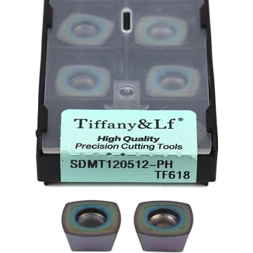 10pcs SDMT120512-PH SDMT150512-PH TF618 Milling Turning Tool CNC Lathe Cutting Tools Carbide Insert,Hardened Steel Milling Blade
