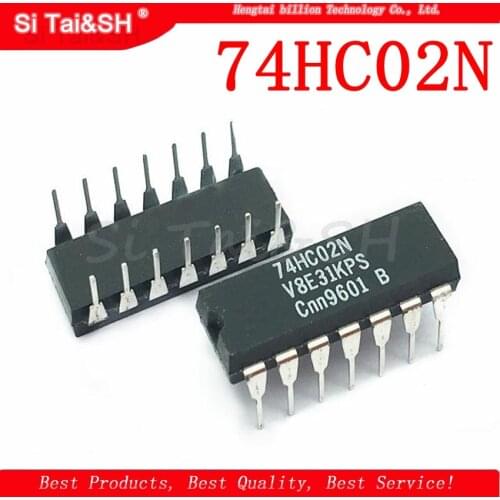 10pcs/lot 74HC02N DIP-14 SN74HC02N 74HC02 IC 2 input quad NAND gate inverter