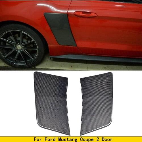 2PCS/Set Carbon Fiber Racing Rear Side Fender Decorative Scoops Guard for Ford Mustang Coupe 2-Door 2015-2017