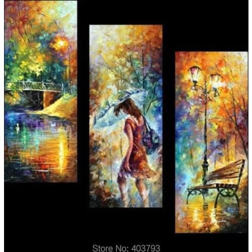 Hot 3pc Modern Abstract Huge Wall Art Oil Painting On Canvas (No Frame) For Living Room