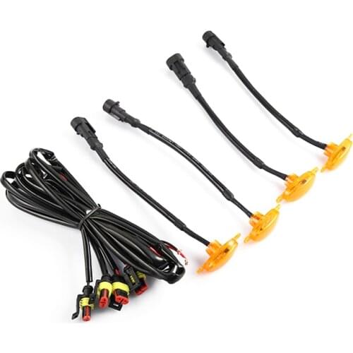 4Pcs/Set Front Grille LED Amber Light Fit for Kia Seltos 2019 2020 2021 Car Accessories