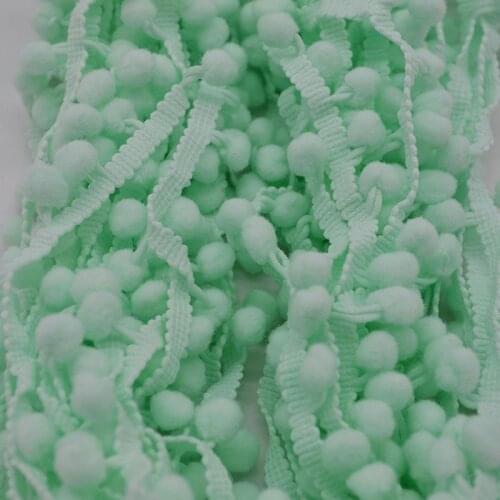 5Yards Mint Green Pompom Trim Ball 10mm Pom Pom Fringe Ribbon DIY Sewing Lace Handmade Craft Accessories Home Wedding Decoration