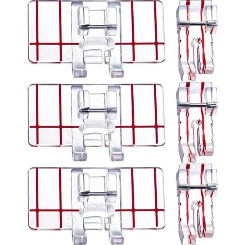 6PCS 1/4Inch Sewing Machine Presser Foot, Sewing Machine Accessories Fit for Brother/Singer, Household Sewing Machine