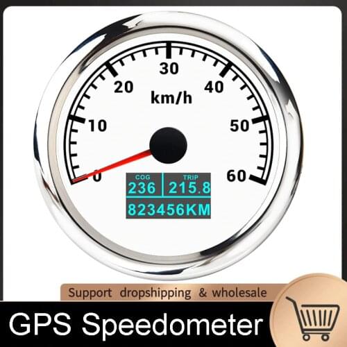 85MM Car 3 In 1 GPS Speedometer With GPS Antenna LCD Display COG Trip Odometer Boat Speed meter For Motorcycle Auto Truck 12V24V