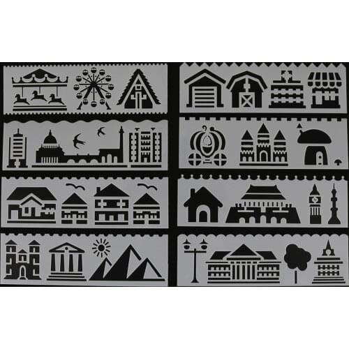 Architecture Shaped Painting Template DIY Craft Layering Stencils Painting Scrapbooking Stamping Embossing Album Paper Template