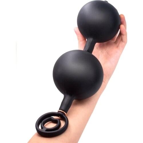 Locking Sperm And Delayed Posterior Chamber Retraction Anal Dilator For Adults Double Bead Shock Inflatable Anal Plug