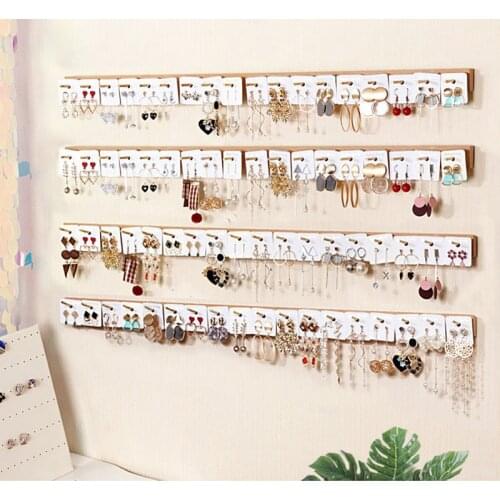 Wooden earrings display stand jewelry shelf holder organizer for necklace bracelet hair accessories keychain showcase hanger